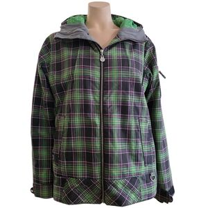 ROXY Limited Edition 1 of 5000 Plaid Hooded Zip Jacket Size M